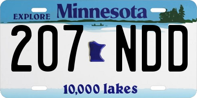 MN license plate 207NDD