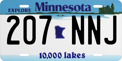 MN license plate 207NNJ