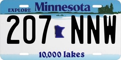 MN license plate 207NNW