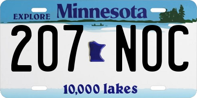 MN license plate 207NOC