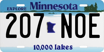MN license plate 207NOE
