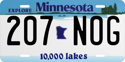 MN license plate 207NOG