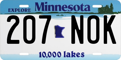 MN license plate 207NOK