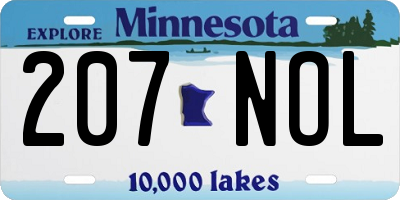 MN license plate 207NOL