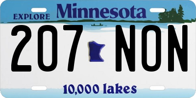 MN license plate 207NON