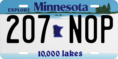 MN license plate 207NOP