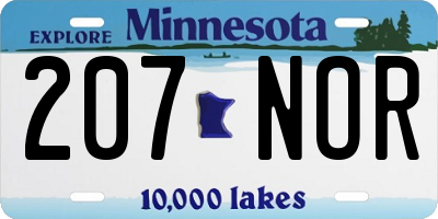 MN license plate 207NOR