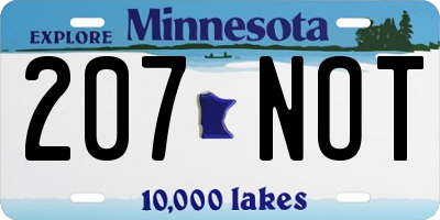 MN license plate 207NOT