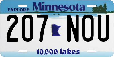 MN license plate 207NOU