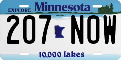 MN license plate 207NOW