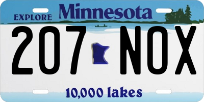 MN license plate 207NOX
