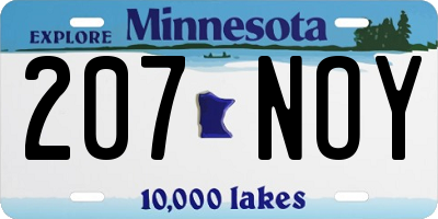 MN license plate 207NOY