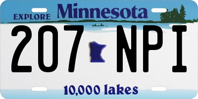 MN license plate 207NPI