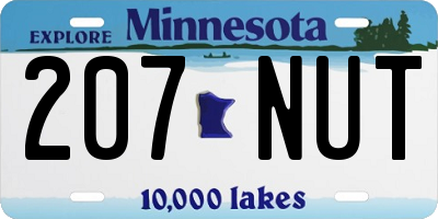 MN license plate 207NUT