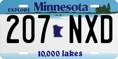 MN license plate 207NXD