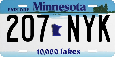 MN license plate 207NYK