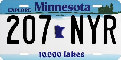MN license plate 207NYR