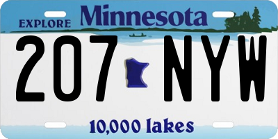 MN license plate 207NYW