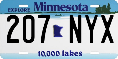 MN license plate 207NYX