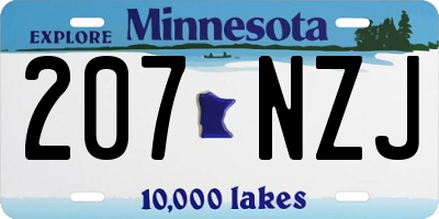 MN license plate 207NZJ