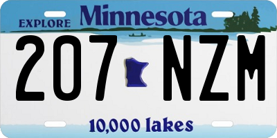 MN license plate 207NZM