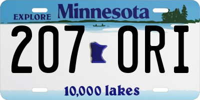 MN license plate 207ORI