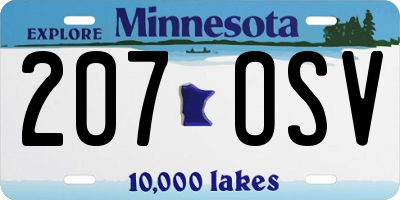 MN license plate 207OSV