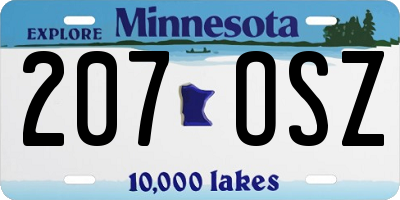 MN license plate 207OSZ