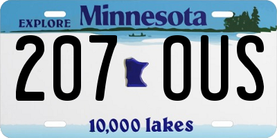 MN license plate 207OUS