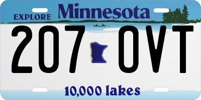 MN license plate 207OVT