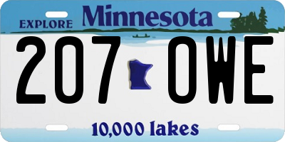 MN license plate 207OWE