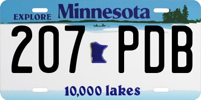MN license plate 207PDB