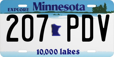 MN license plate 207PDV