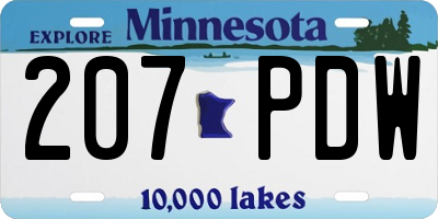 MN license plate 207PDW