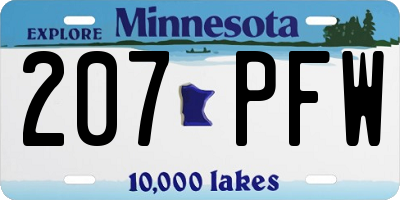 MN license plate 207PFW