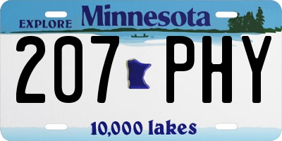 MN license plate 207PHY