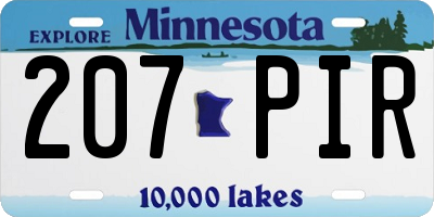 MN license plate 207PIR