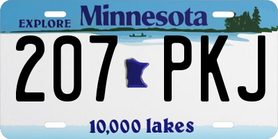 MN license plate 207PKJ