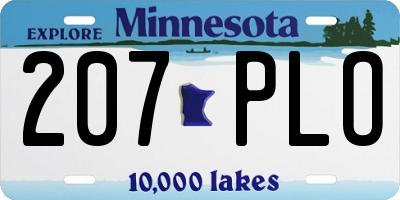 MN license plate 207PLO