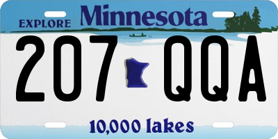 MN license plate 207QQA