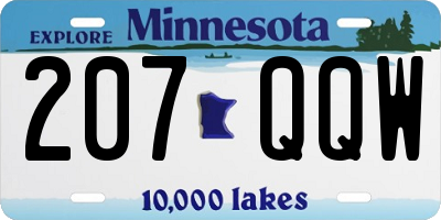 MN license plate 207QQW