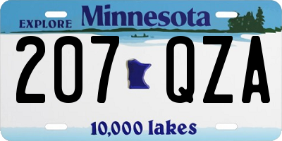 MN license plate 207QZA