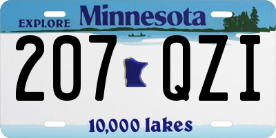 MN license plate 207QZI