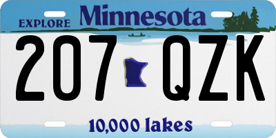 MN license plate 207QZK