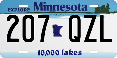 MN license plate 207QZL