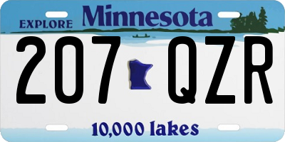 MN license plate 207QZR