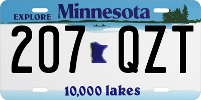 MN license plate 207QZT