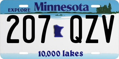 MN license plate 207QZV