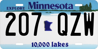 MN license plate 207QZW