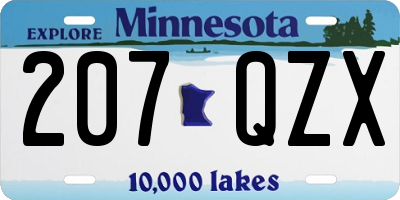 MN license plate 207QZX